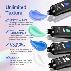 6 PCS Polygel Nail Kit With UV Nail Lamp