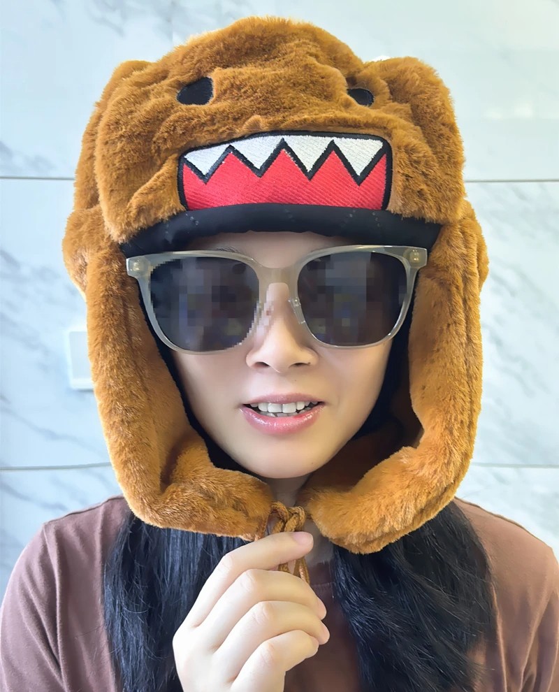 Domo Kun Plush Hat Ushanka  Cute Winter Hat for Men and Women