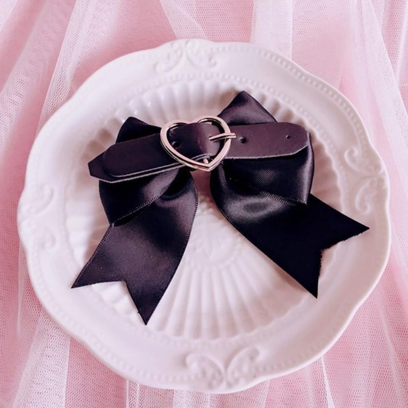 Lolita Accessories Hairpin  Black Dark Sweet Cool Girl Big Bow