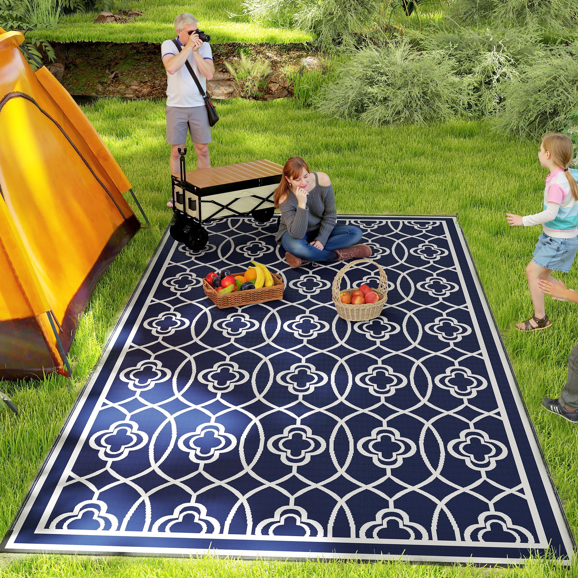 Blue And White Turkish Rug