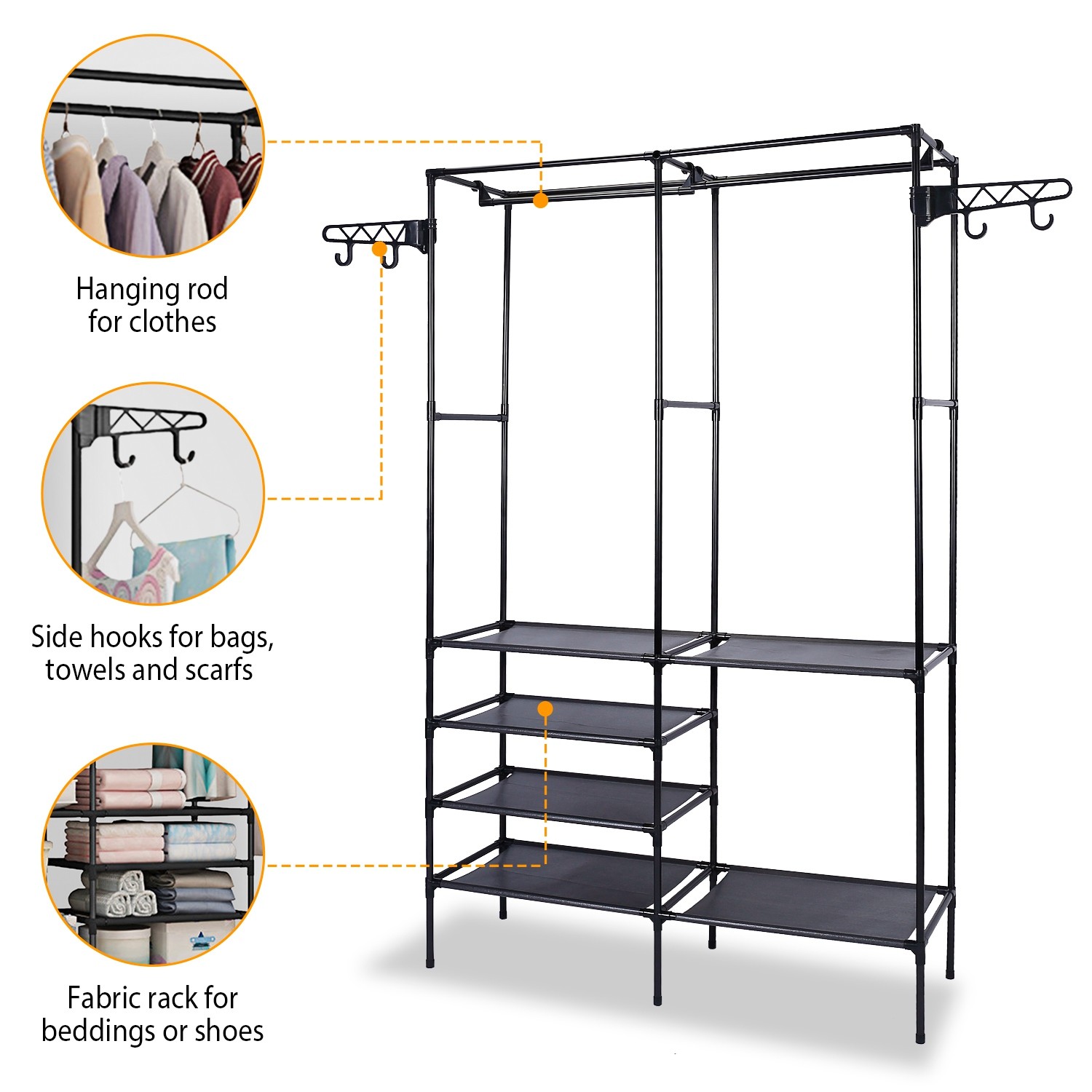 Clothing Rack With Shelves