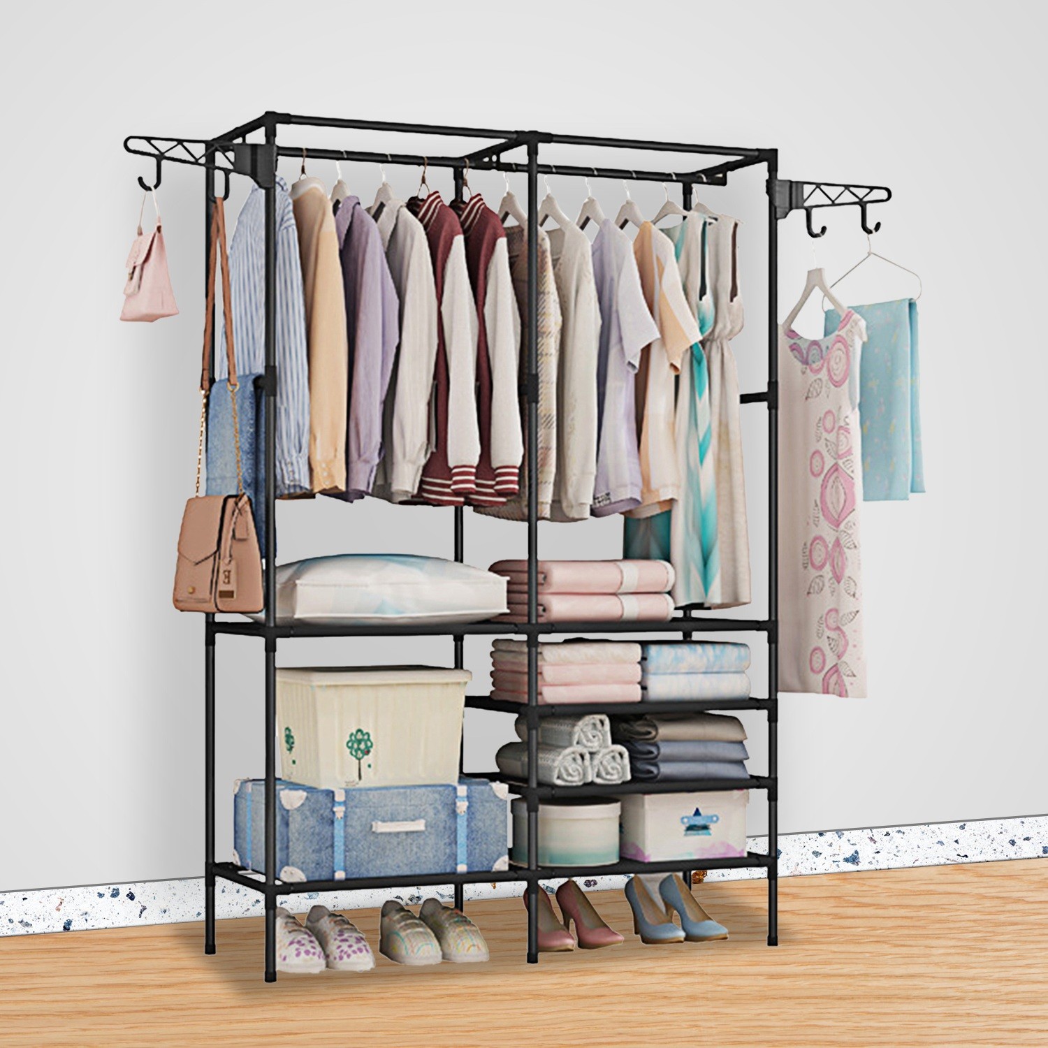 Clothing Rack With Shelves