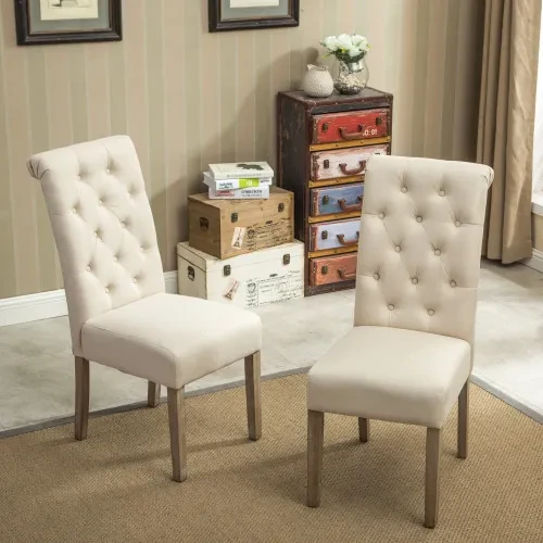 Tan Leather Dining Chairs