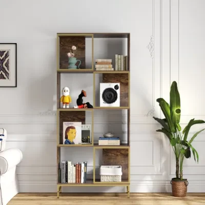Metal And Wood Bookcase