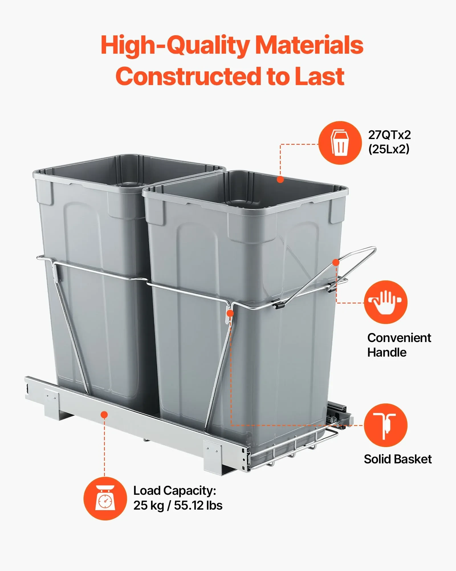 Under Bench Kitchen Rubbish Bins