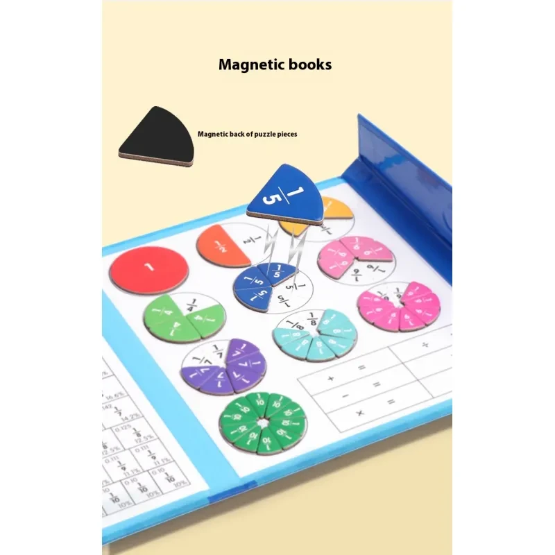 🎁Montessori Magnetic Book Fraction Puzzle For Children
