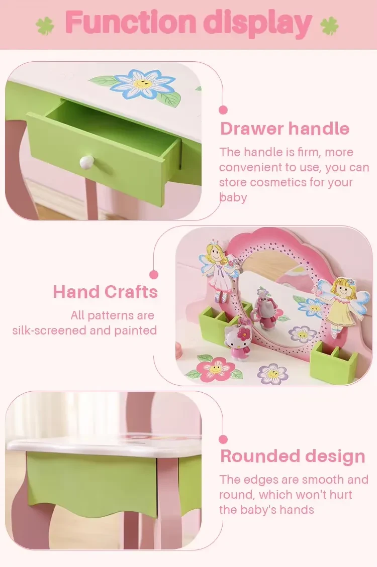 Wooden Dressing Table With Mirror