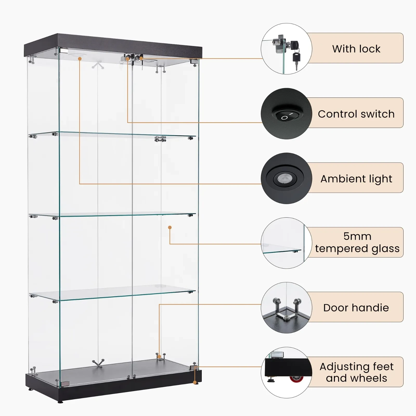 Lockable Glass Cabinet
