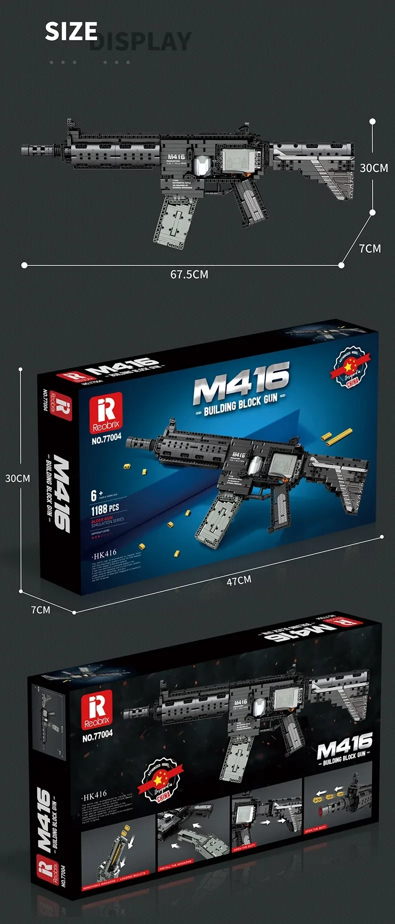 Boy Assembly Launching Building Blocks Model Guns Toys