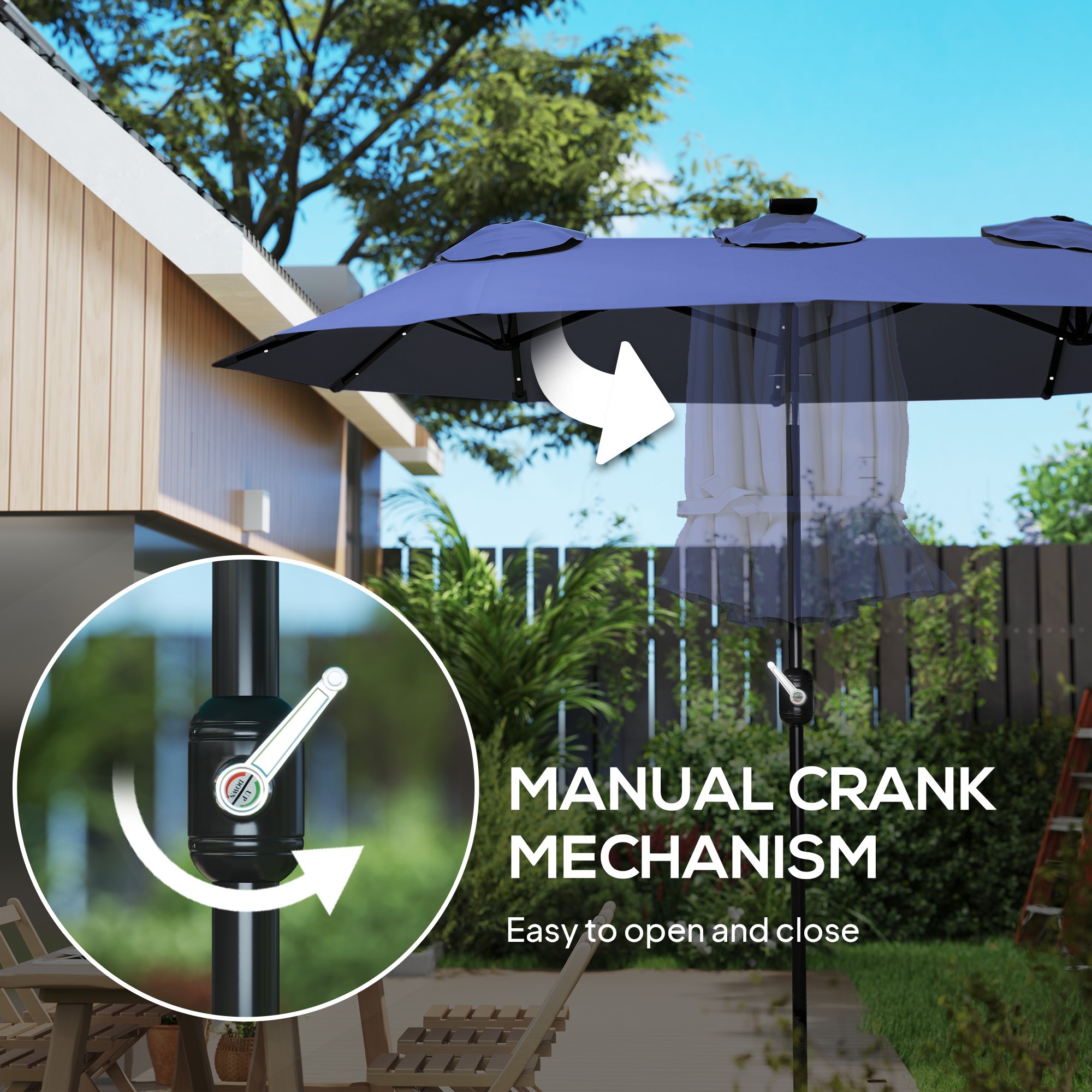 Patio Umbrella With Solar Lights
