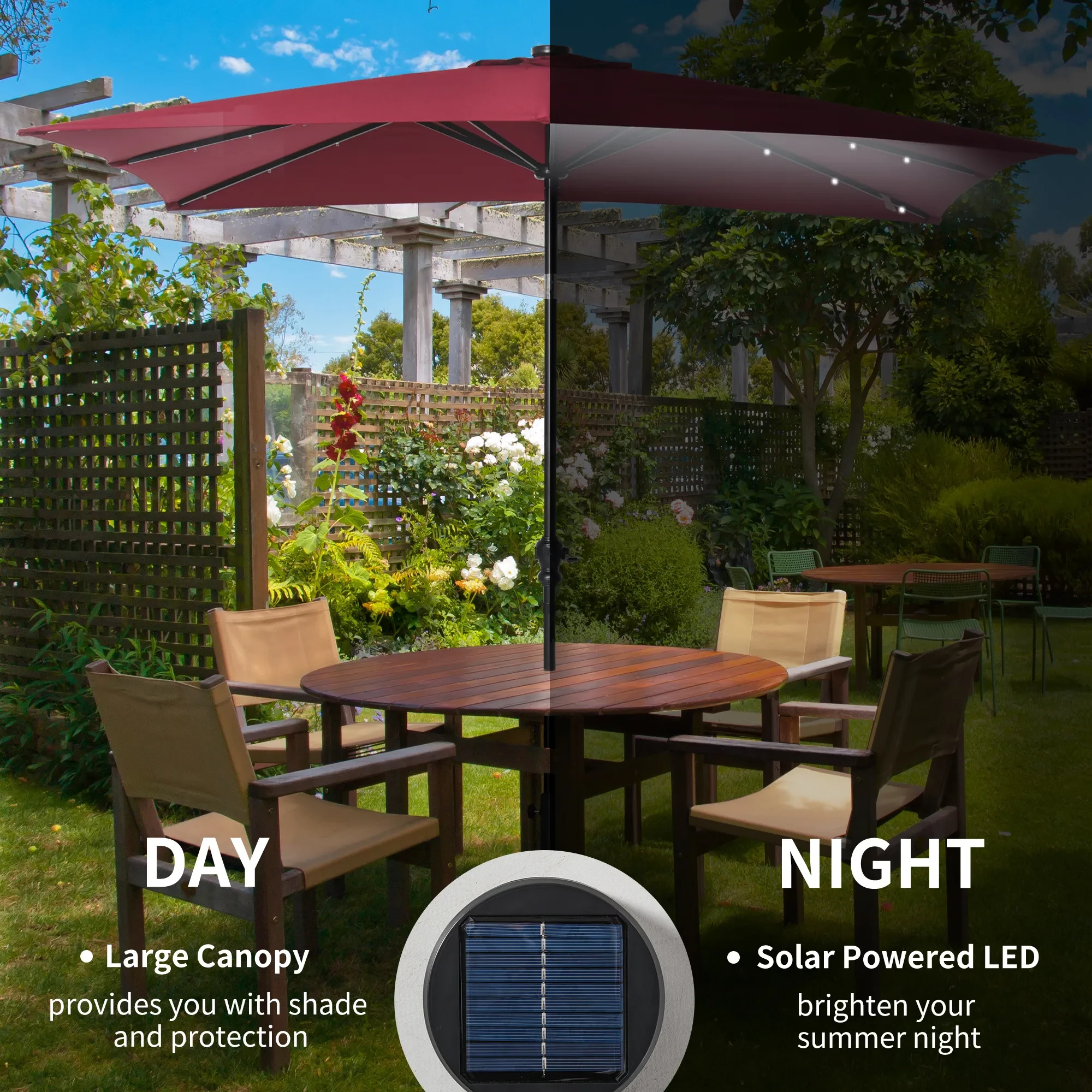 Solar LED Patio Umbrella