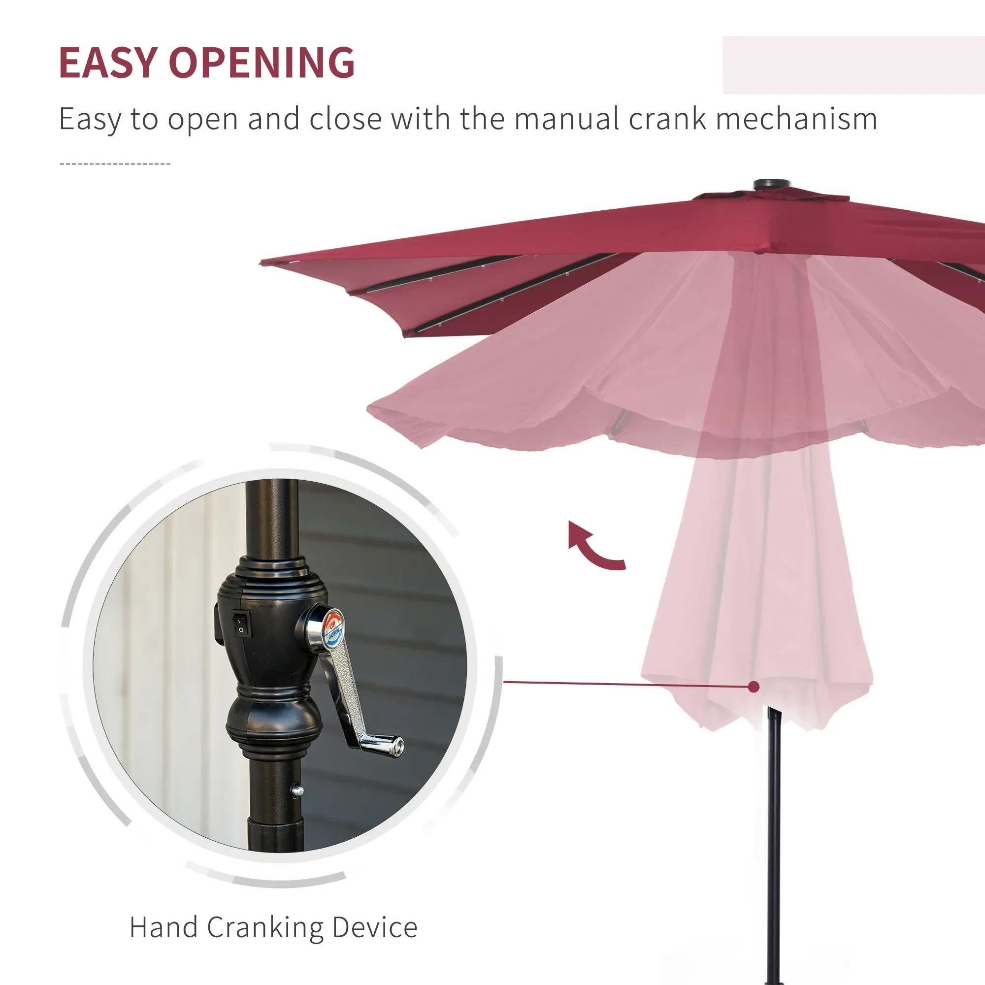 Solar LED Patio Umbrella