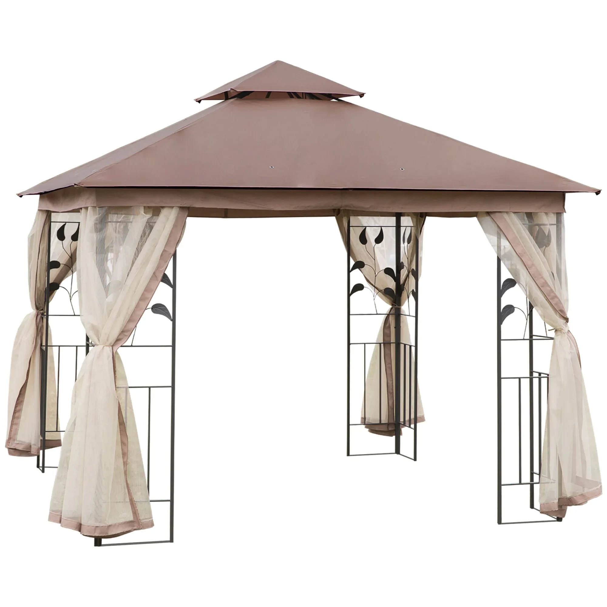 Gazebo With Netting And Curtains
