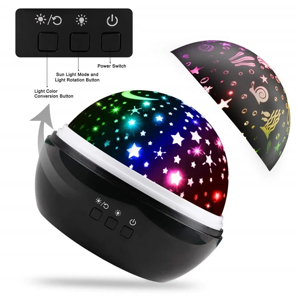 Star projector lamp USB baby sleep light bedroom ball light