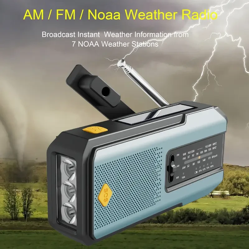 Daykit Hand Crank Radio  AM/FM, Solar, Flashlight & SOS Alarm