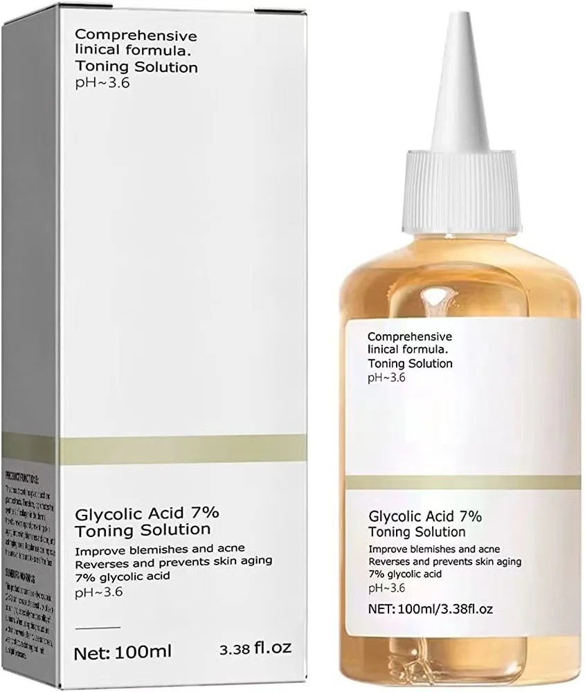 100ml Glycolic Acid 7% Toning Solution - Acne Removal, Skin Moisturizing, and Rejuvenating Lotion