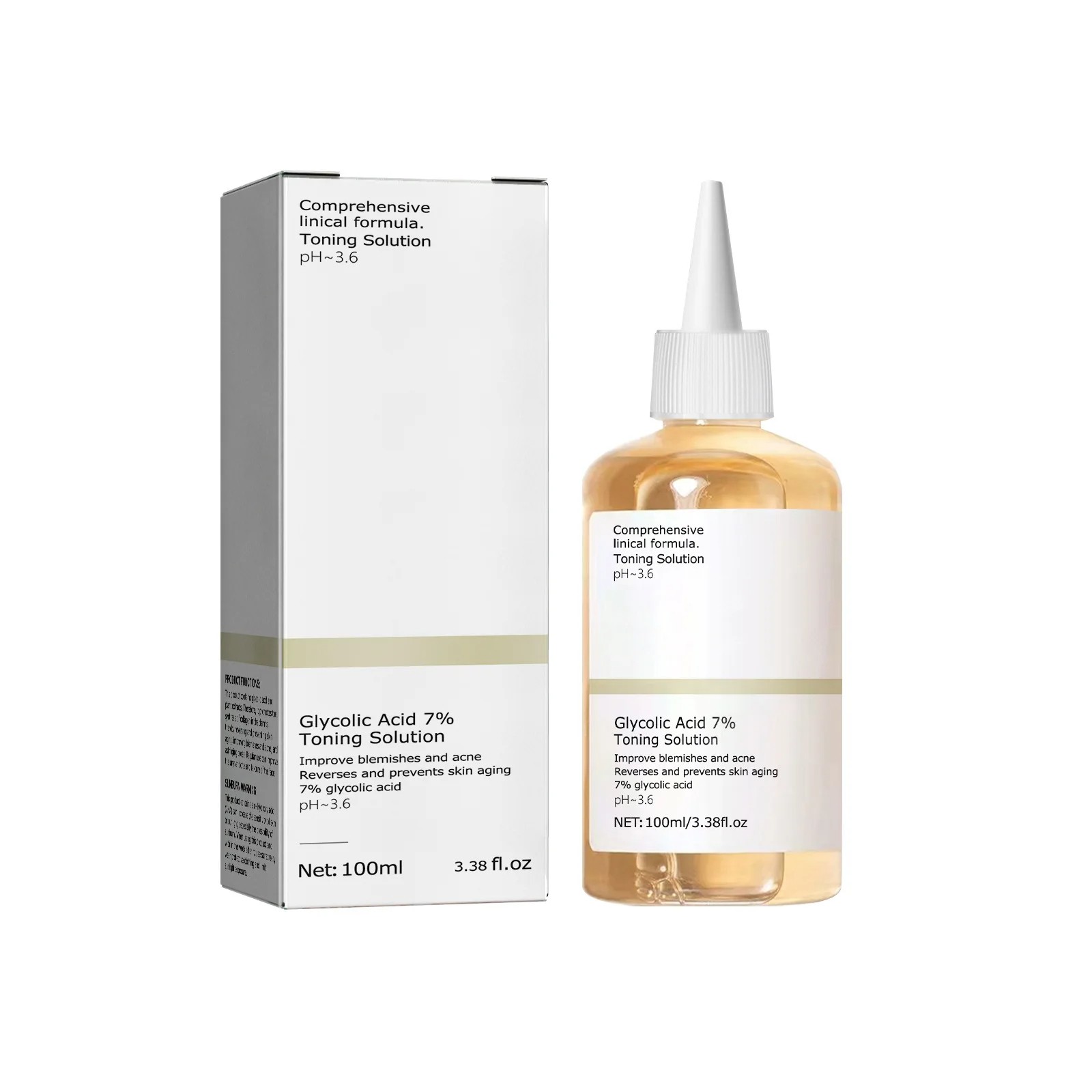 100ml Glycolic Acid 7% Toning Solution - Acne Removal, Skin Moisturizing, and Rejuvenating Lotion