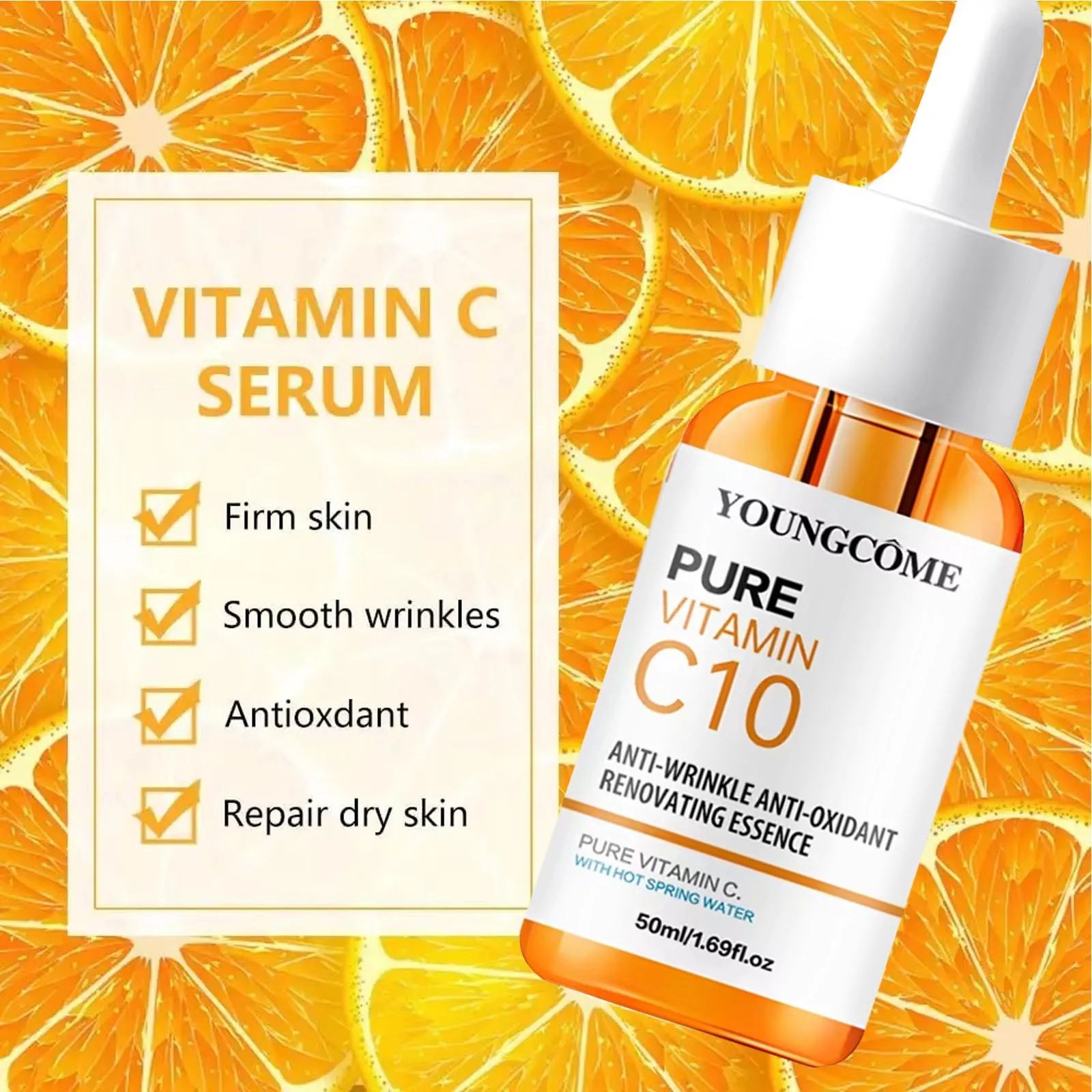 Vitamin C Facial Essence Hyaluronic Acid Dark Skin Brighten Serum