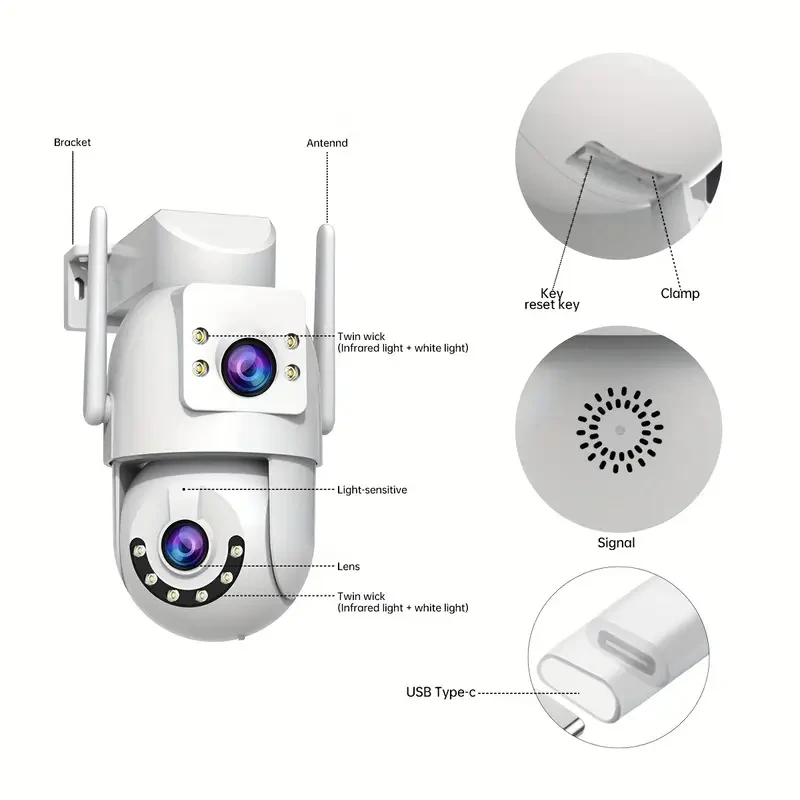 JOOAN Outdoor PTZ Wireless IP Camera  Dual Lens