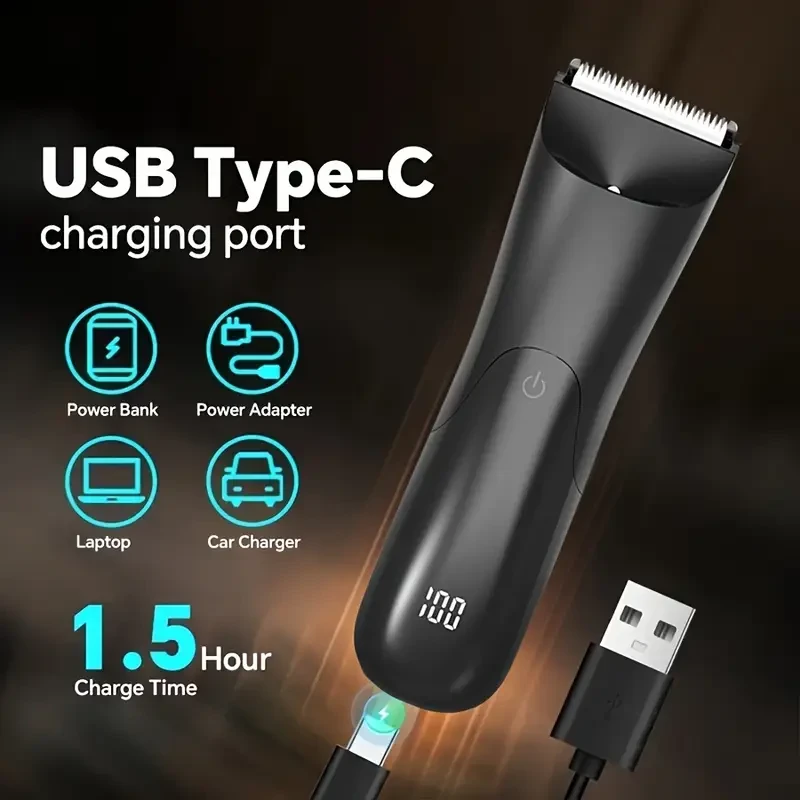 MIGUAN Men's Body Trimmer  Electric Shaver, Ceramic Blade