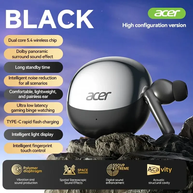 ACER TWS Wireless Headphones  Noise Cancellation