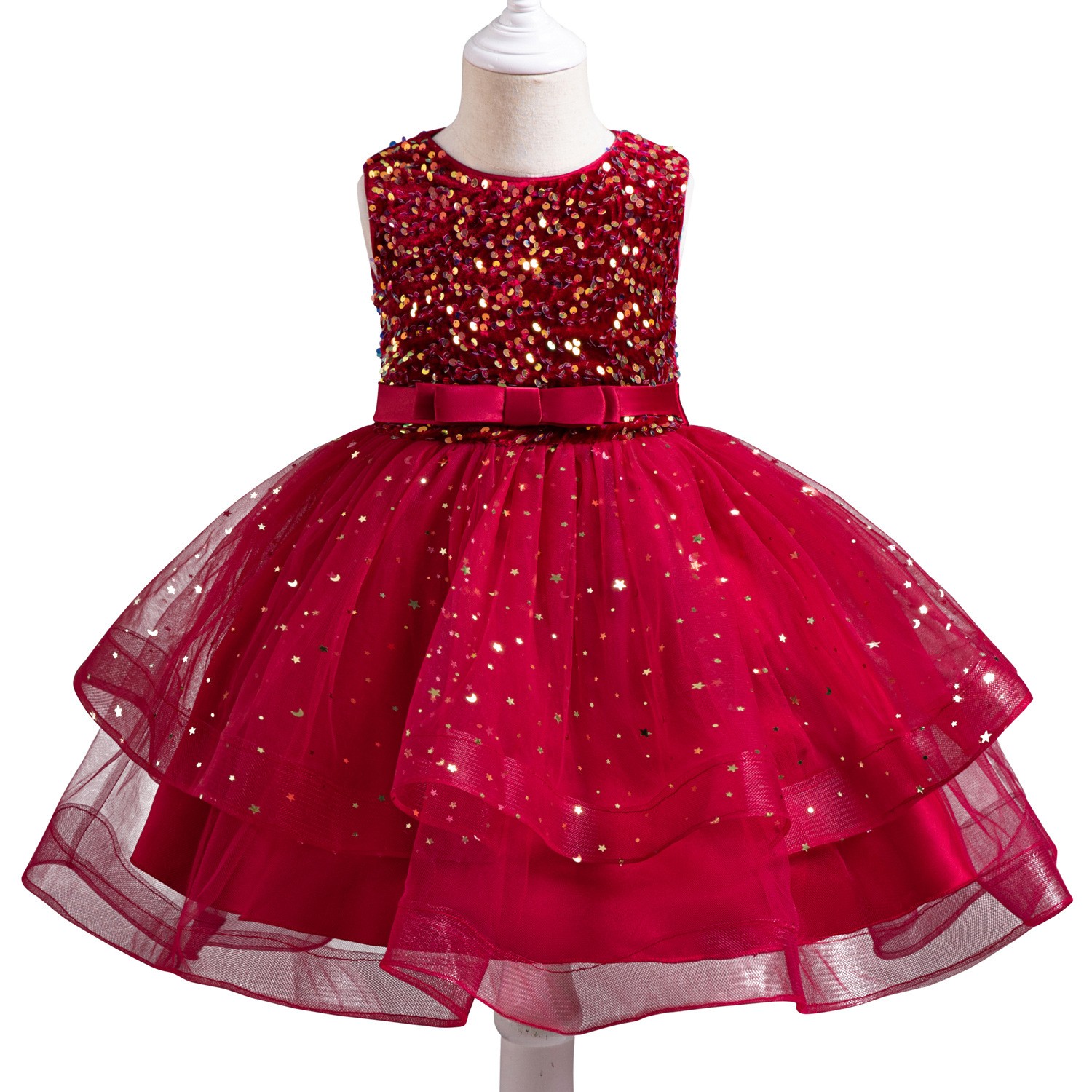 Princess Flower Girl Sequined Pettiskirt Girl Dress