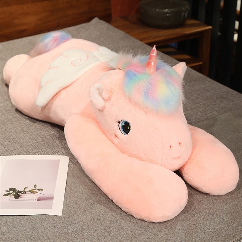 Rainbow Angel Horse Long Pillow Cute Plush Toy