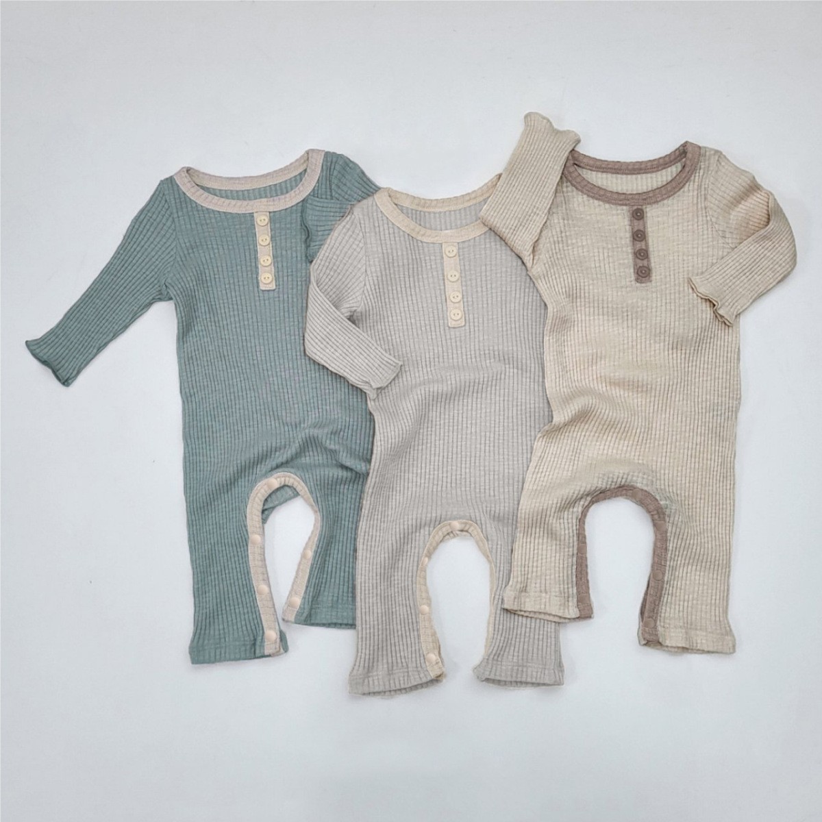 Sunken Stripe Long Onesie Baby Jumpsuit Long Climbing