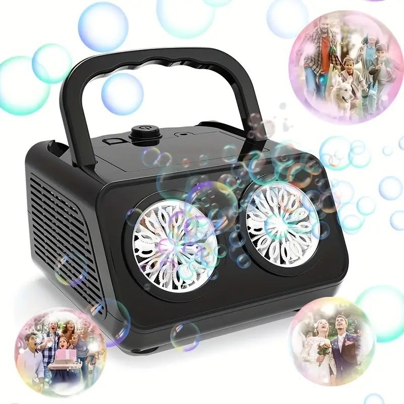 Electric Stage Bubble Machine, Multi-hole Portable Fully Automatic Bubble Blower, Portable For Wedding Performances And Parties