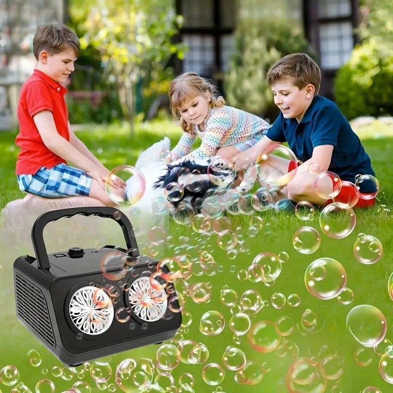 Electric Stage Bubble Machine, Multi-hole Portable Fully Automatic Bubble Blower, Portable For Wedding Performances And Parties