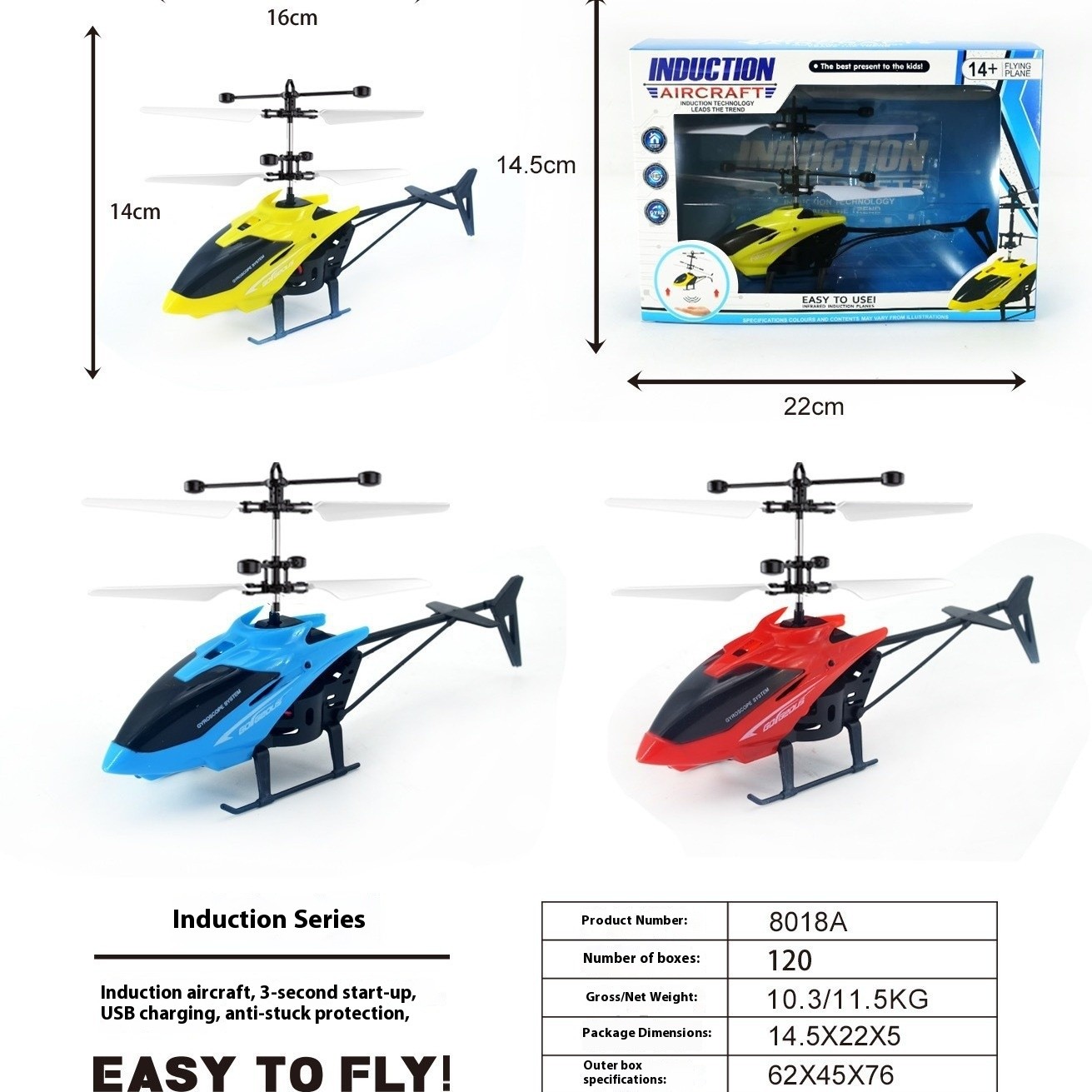 Induction Helicopter Remote Control Aircraft Children's Toy