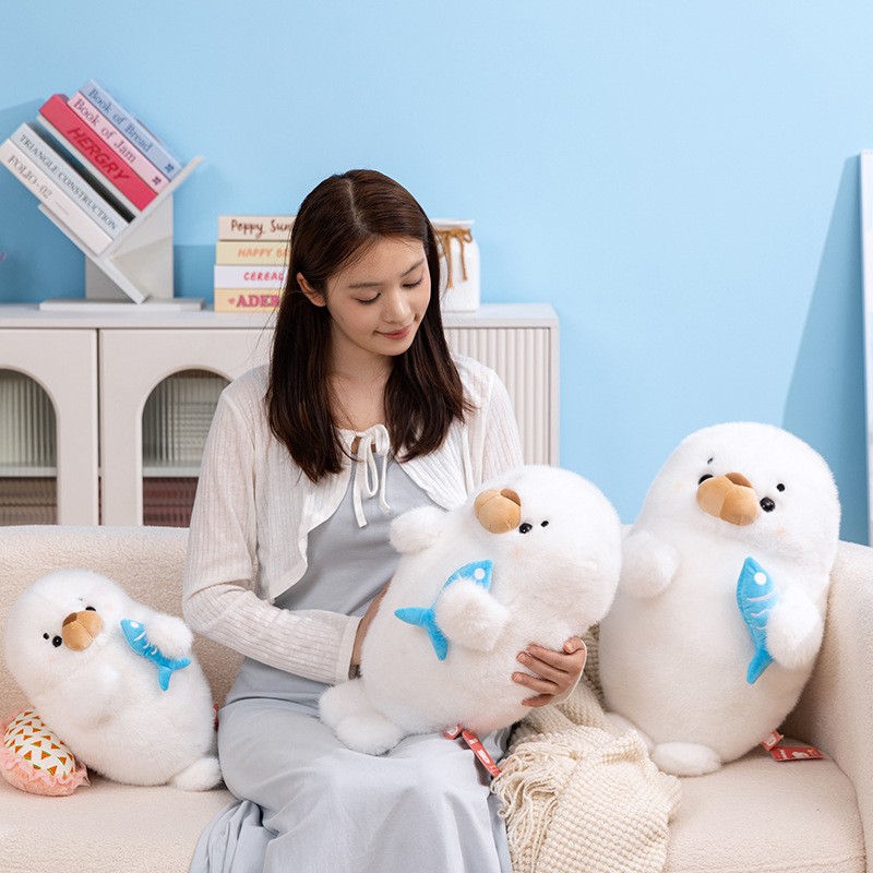 Cute Standing Seal Plush Doll Soothing Sleeping Pillow