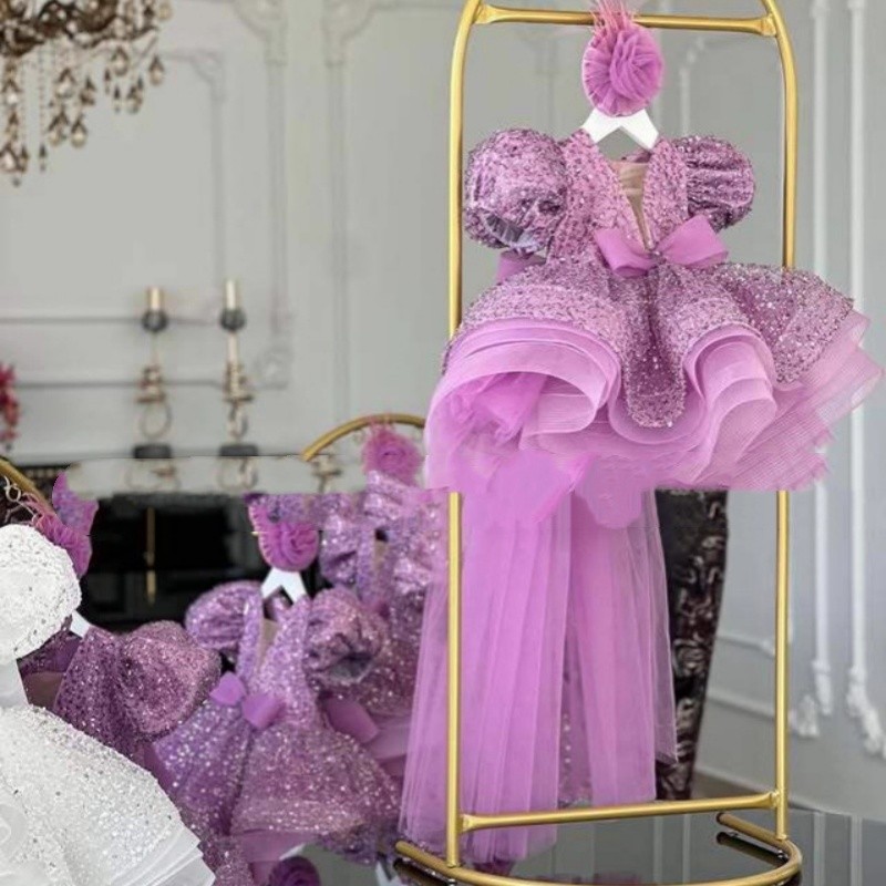 Children's Purple Short Sequined Pettiskirt Fashion