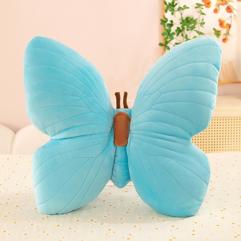 Ins Butterfly Pillow Cushion Plush Toy Blue