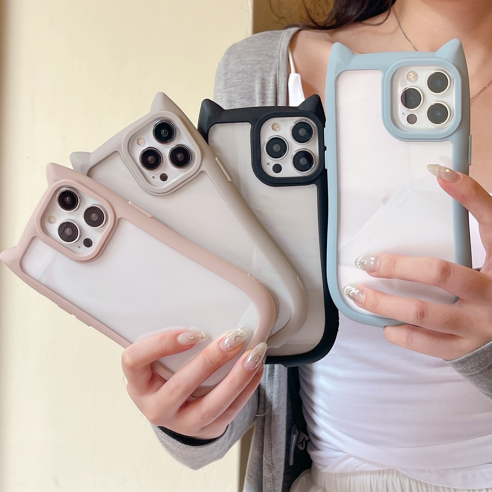 Acrylic High Version Cat Ears Phone Case