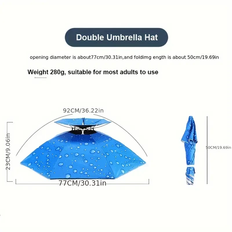 6-inch Oversized Foldable Umbrella Hat