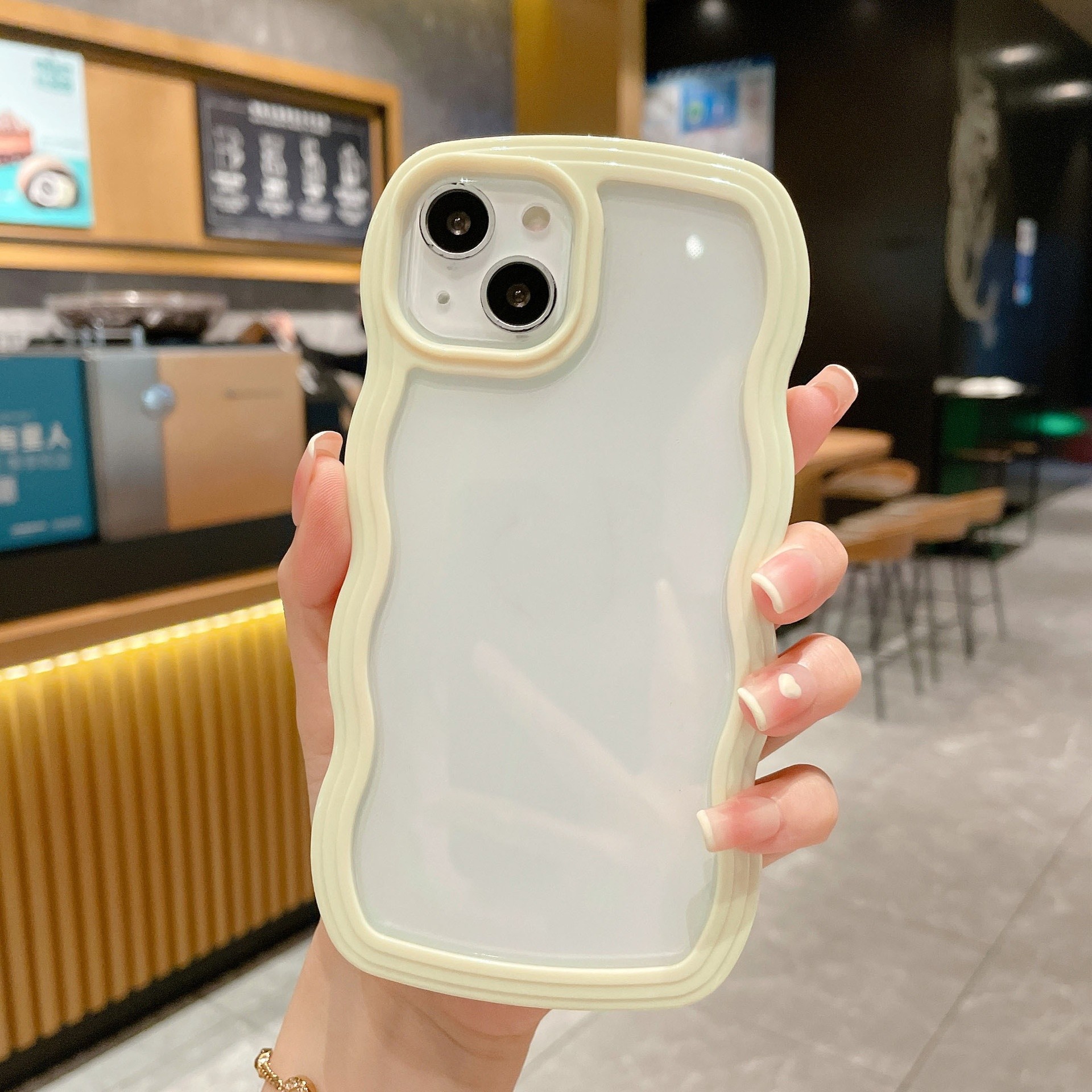 Wave Border Solid Color Phone Case Cover