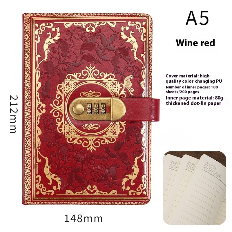 Thickened Creative A5 Password Diary With Lock