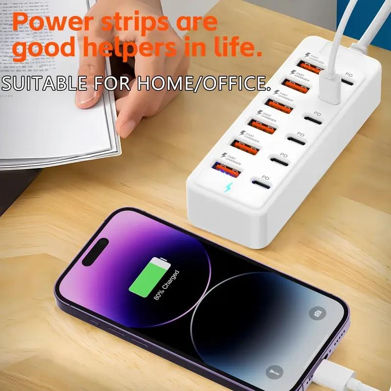 12-Port USB 3.0 & Type-C Fast Charging Power Strip
