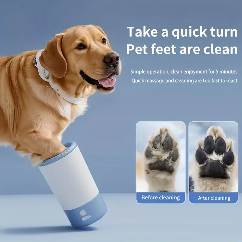 USB-Rechargeable Electric Pet Foot Washer Cup for Dogs & Cats