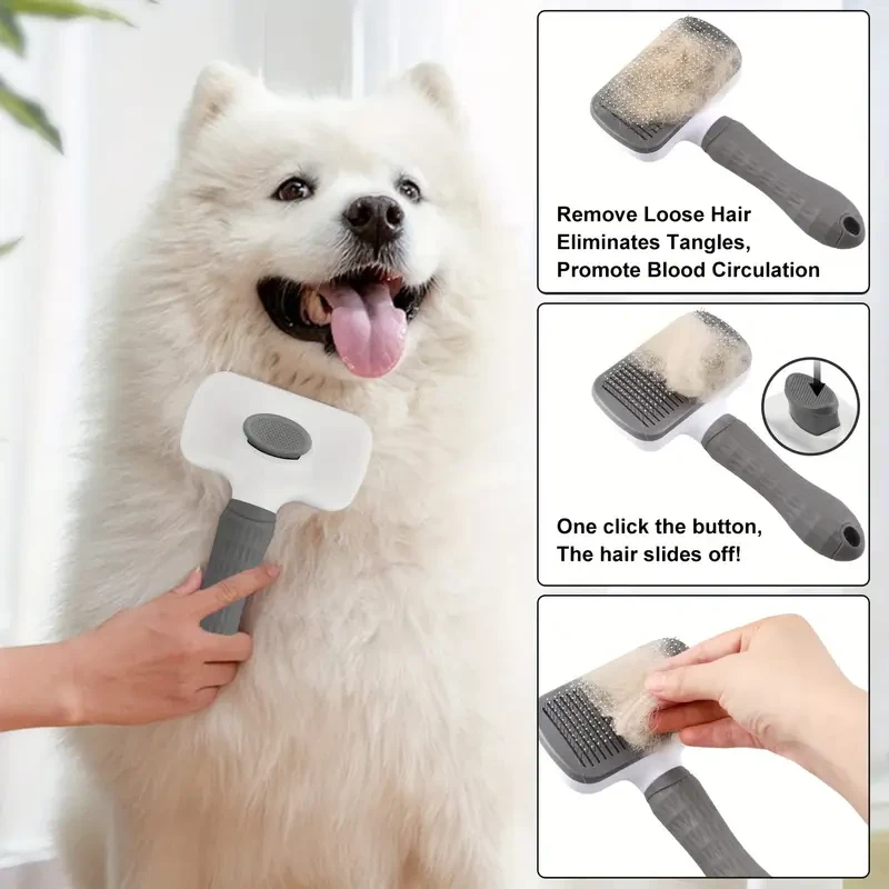 Heavy-Duty Pet Massage Comb & Brush | Efficient Undercoat Remover |