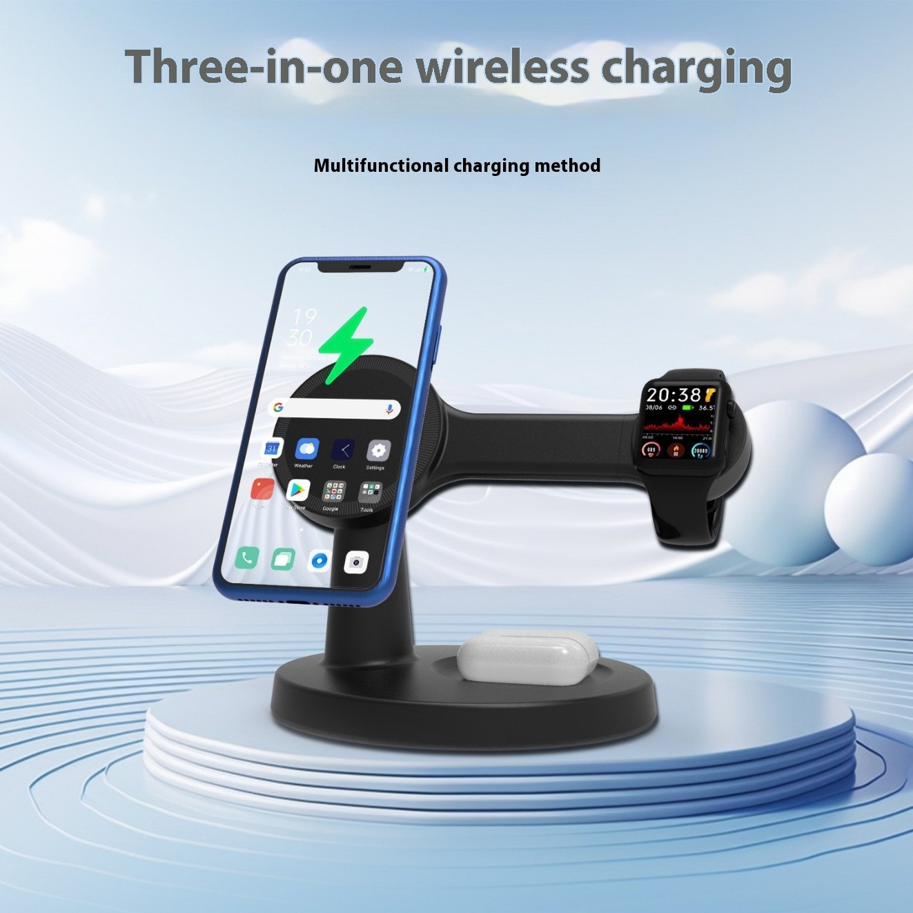 Magnetic Wireless Charger Electrical Desktop Bracket 15W Fast Charge Mobile Phone Headset Watch Wireless Charger