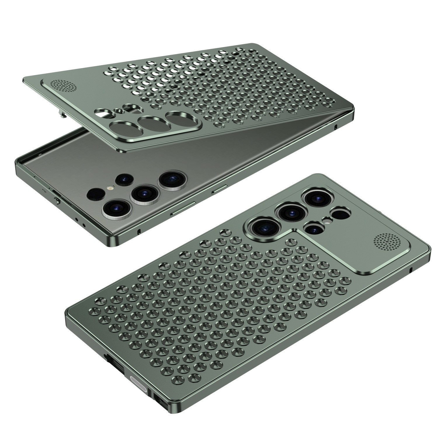 S25ULTRA Aromatherapy Spring Fastener Shell Aluminum Alloy Heat Dissipation Phone Case