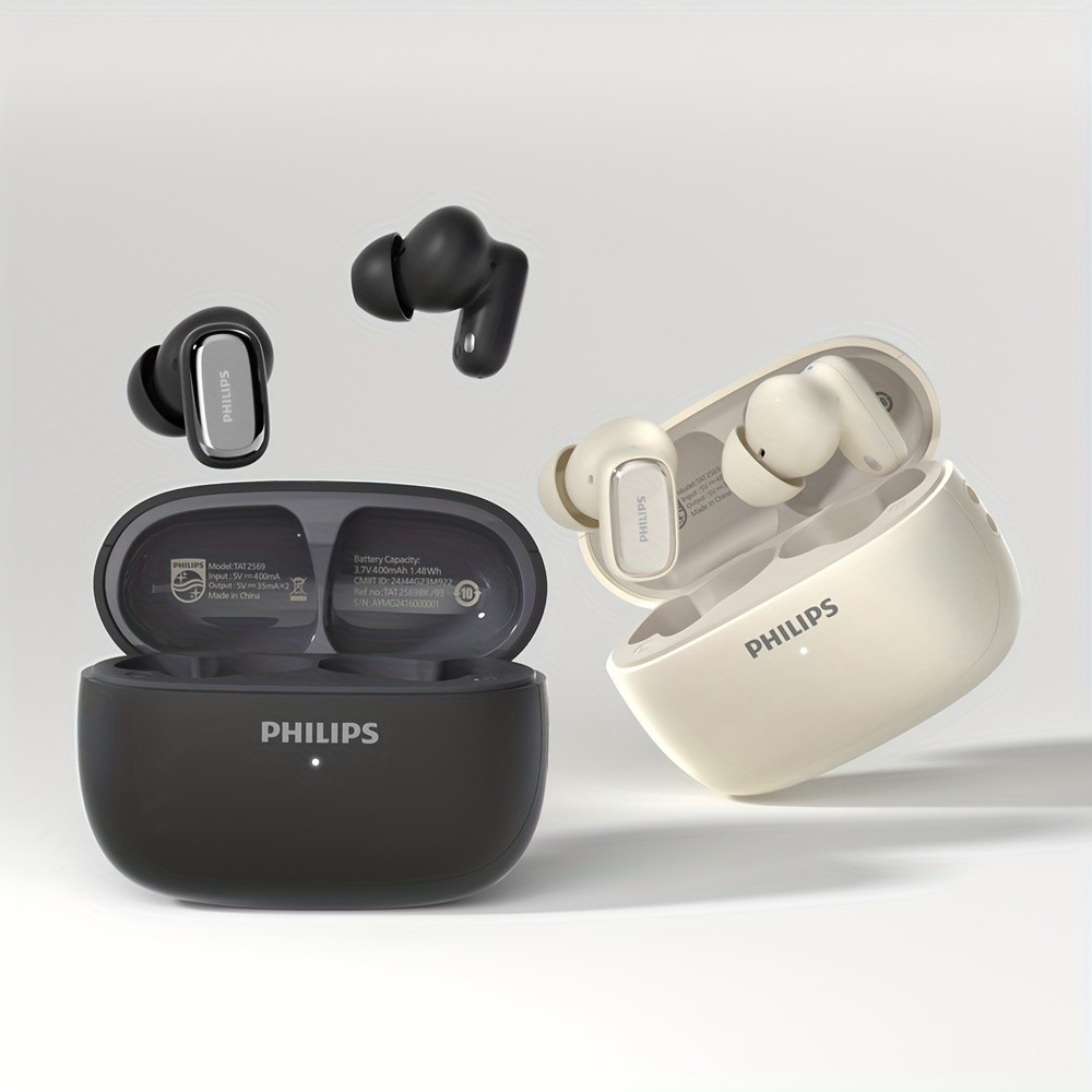 Philips BT5.4 In-Ear Earphones with Wireless Charging Case 24-Hour Playtime, Game Modes, Built-in Mic, Touch Control