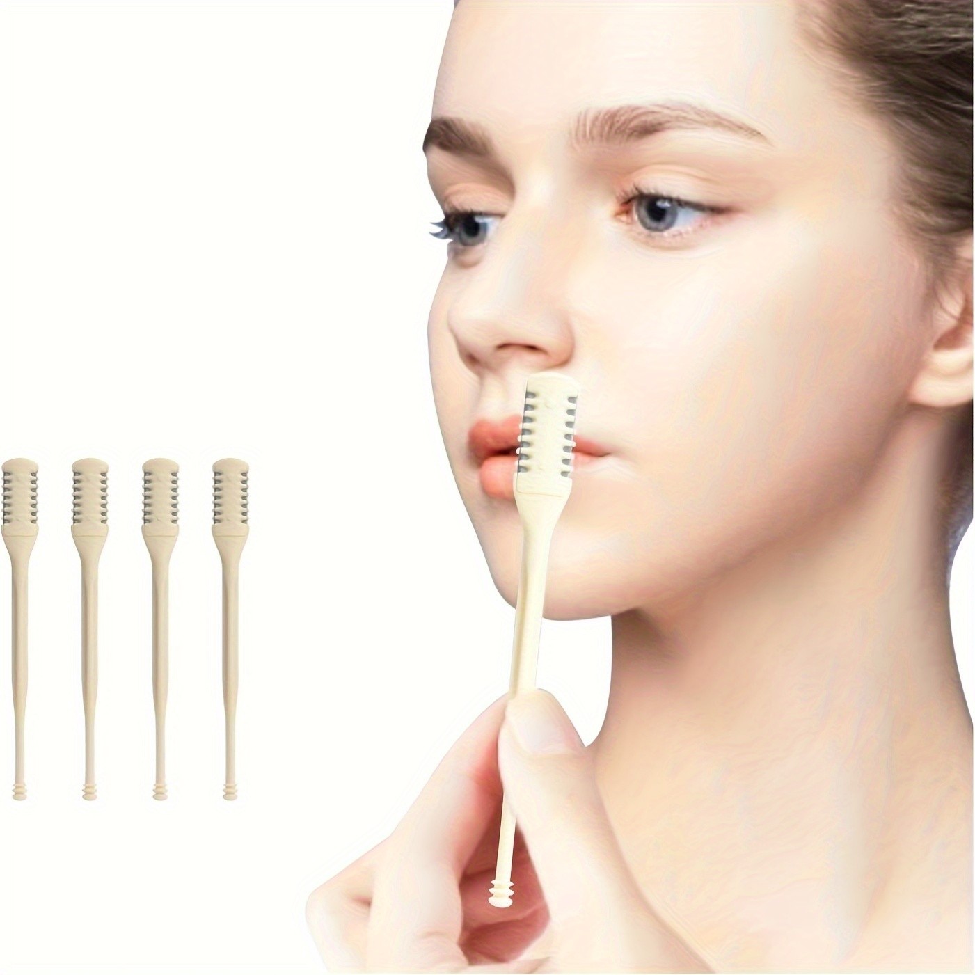 8pcs Dual-Sided Nose Hair Trimmer 2-in-1 Nose Hair Removal Tool with 360 Rotating Design