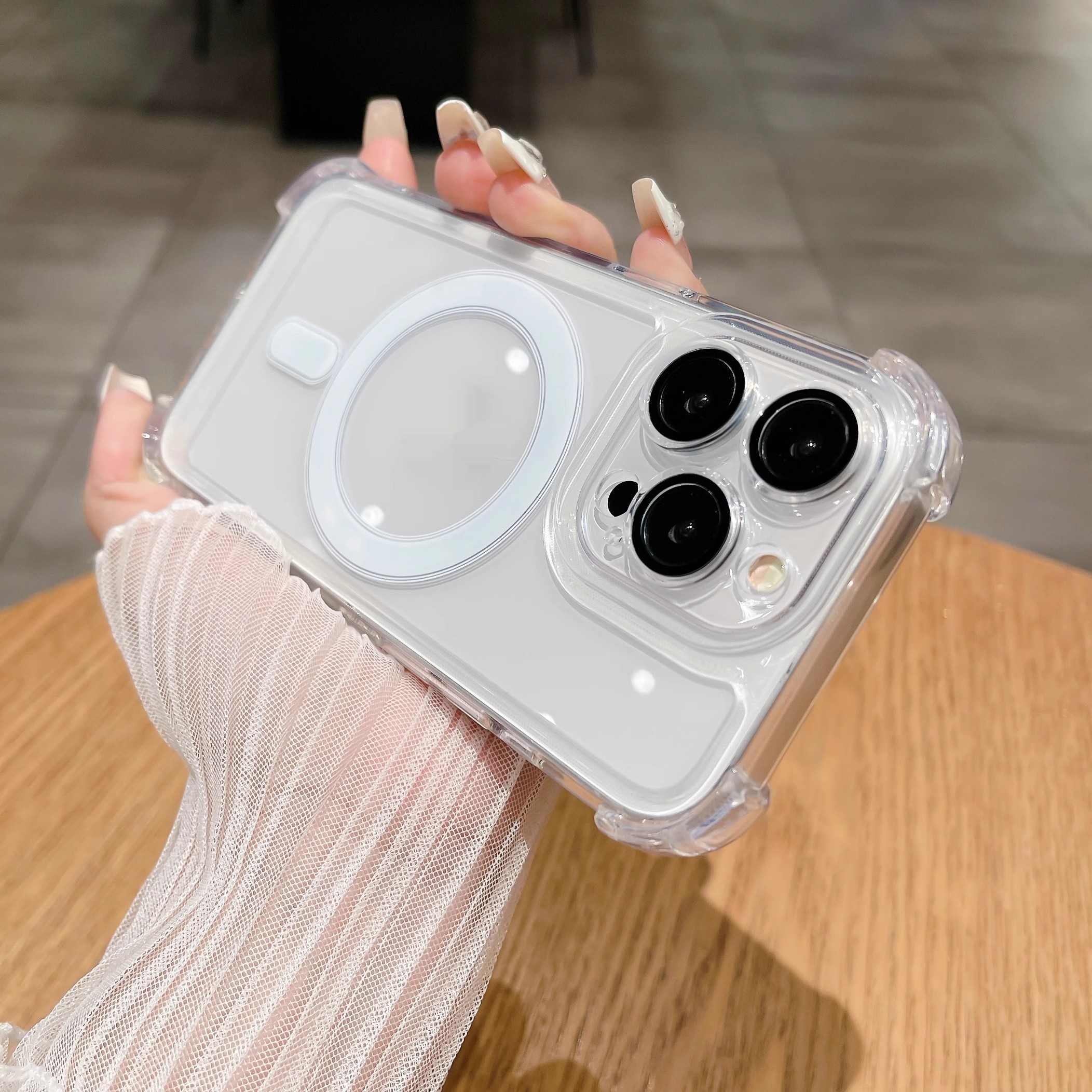 Transparent Airbag Phone Case Comes With Lens Protector All-inclusive Protective Cover