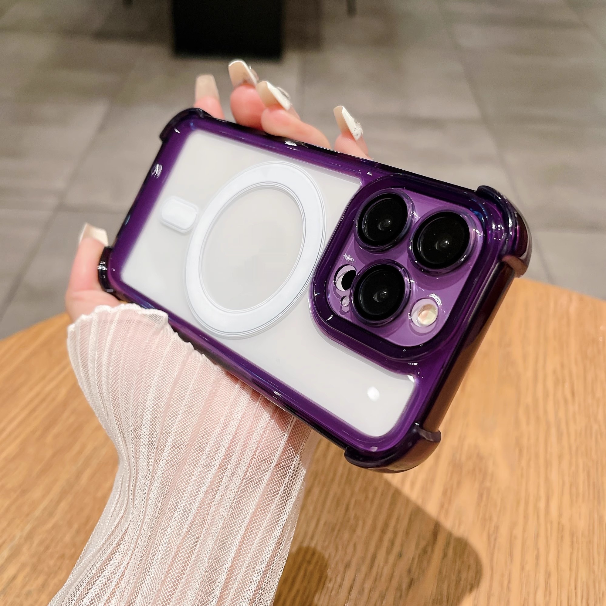 Transparent Airbag Phone Case Comes With Lens Protector All-inclusive Protective Cover