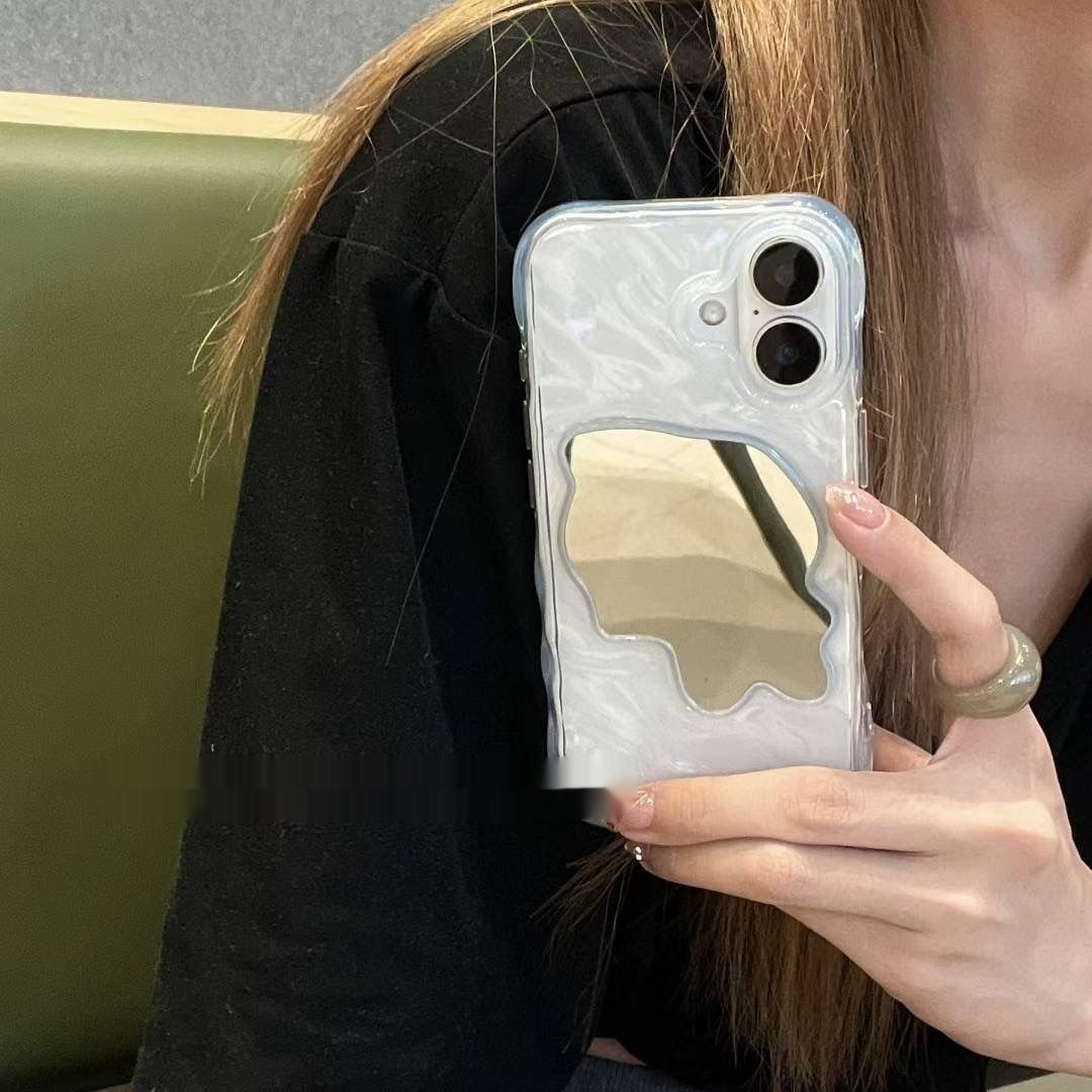 Simple Phone Case Water Ripple Solid Color Mirror