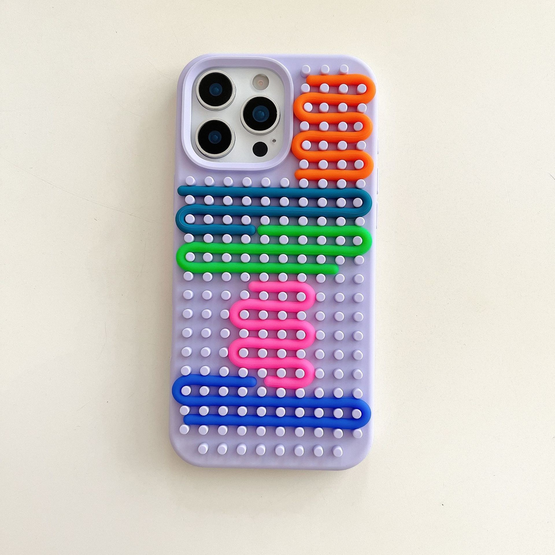 Color Stripes Silicone Phone Case Drop-resistant