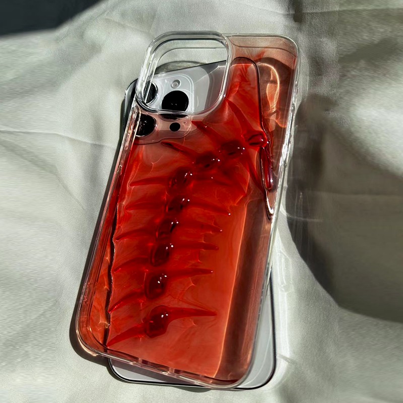 Creative And Versatile Red Dye Drop Adhesive Phone Case